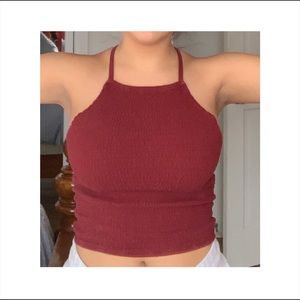 Red Hollister crop top